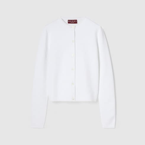 Stretch GG viscose jacquard cardigan
