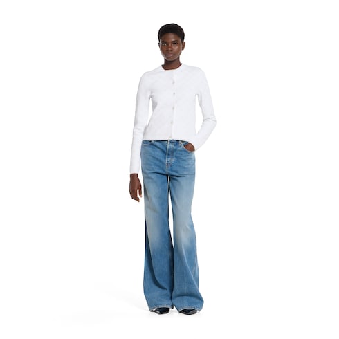 Stretch GG viscose jacquard cardigan