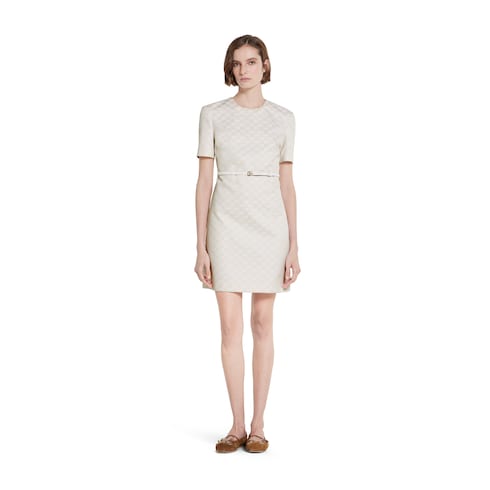 Vestido de gabardina de algodón con GG