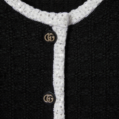 Tweed wool dress with embroidery
