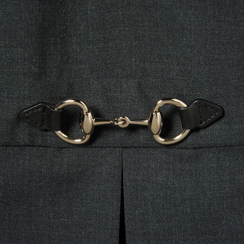 فستان من الصوف مع حلية Horsebit