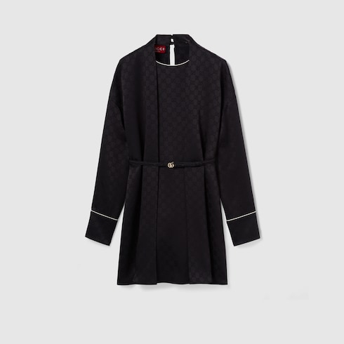 Robe en soie GG avec ceinture Double G