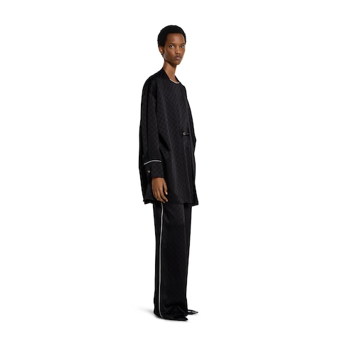 Kleid aus GG Satin mit Doppel G Gürtel