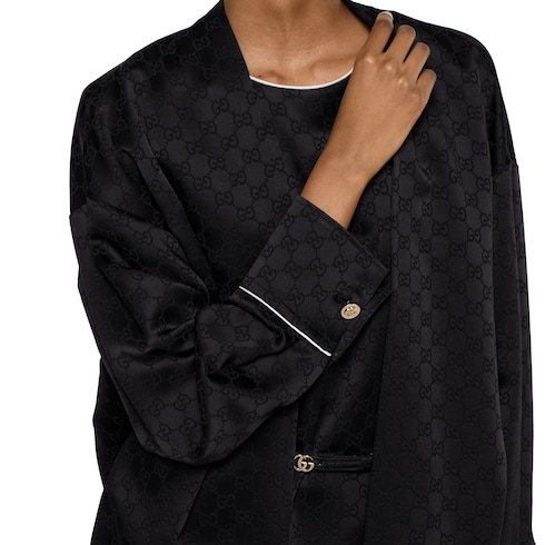 Robe en soie GG avec ceinture Double G