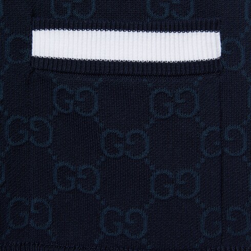 Cardigan in fine cotone GG jacquard