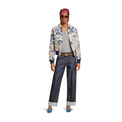 Hose aus Denim mit Gucci Webkante