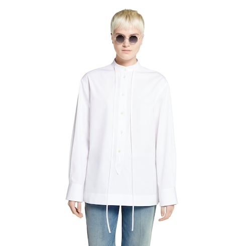 Chemise en popeline de coton avec broderie