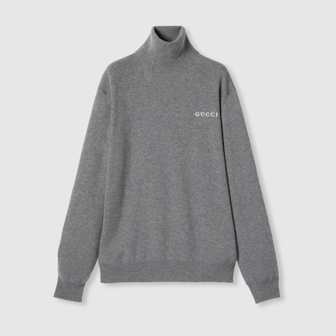 Cashmere turtleneck with intarsia