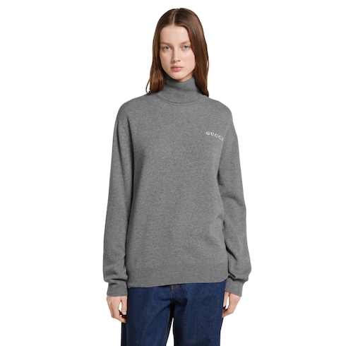 Cashmere turtleneck with intarsia