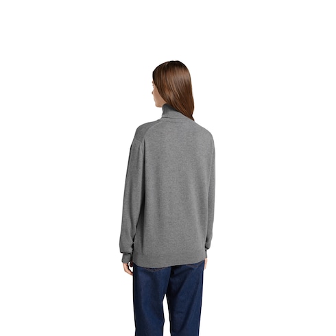 Cashmere turtleneck with intarsia