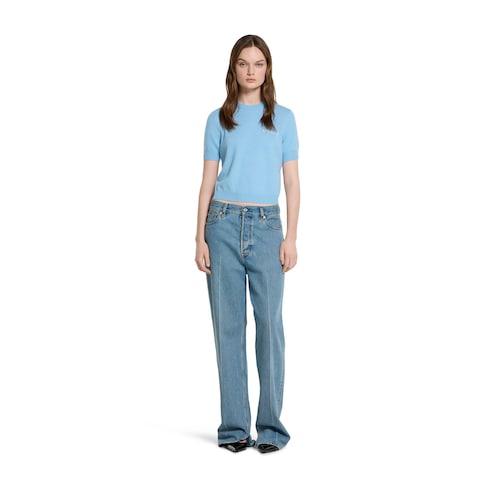 Cashmere top with intarsia