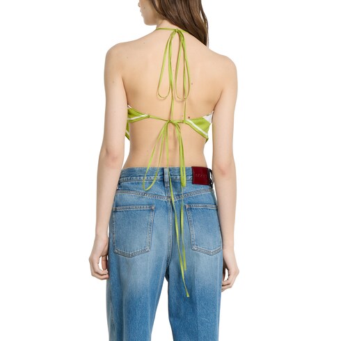 Printed silk twill top