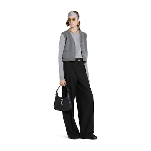 Wool pants with logo