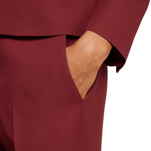 Pantalone in lana e seta con ricamo