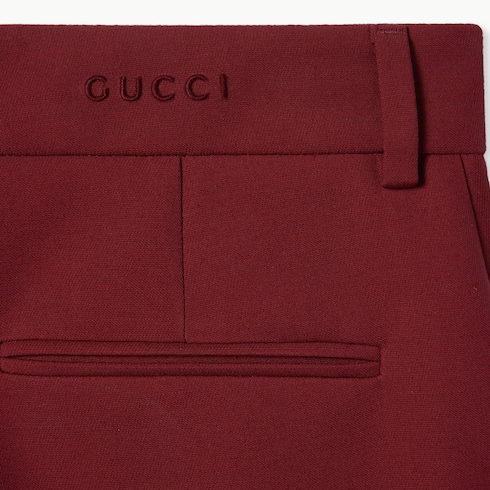 Wool silk pants with embroidery