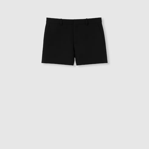 Wool silk shorts with embroidery