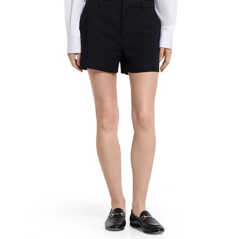 Short en laine et soie avec broderie