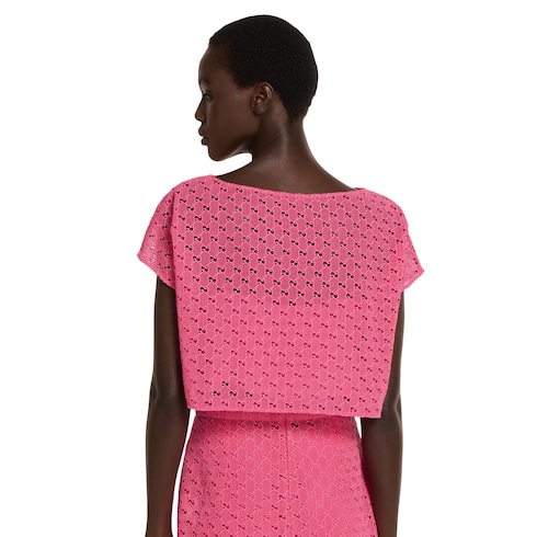 Top in macramé con motivo GG