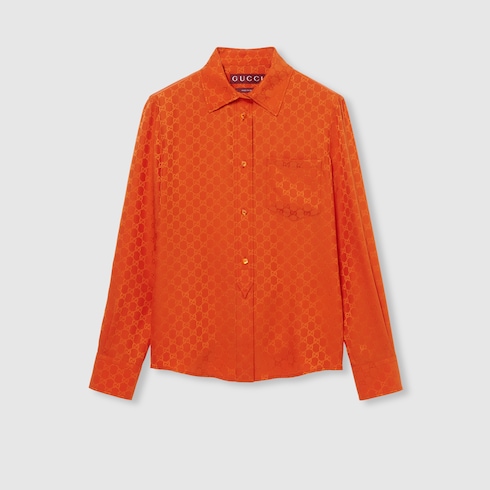 Chemise en jacquard de soie GG