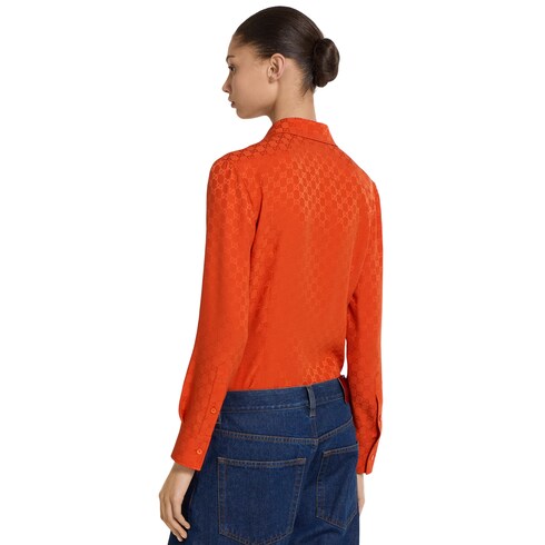 Chemise en jacquard de soie GG
