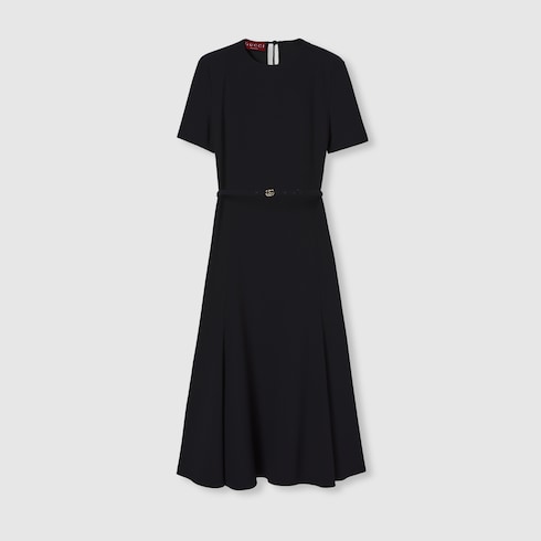 Robe en soie avec ceinture Double G
