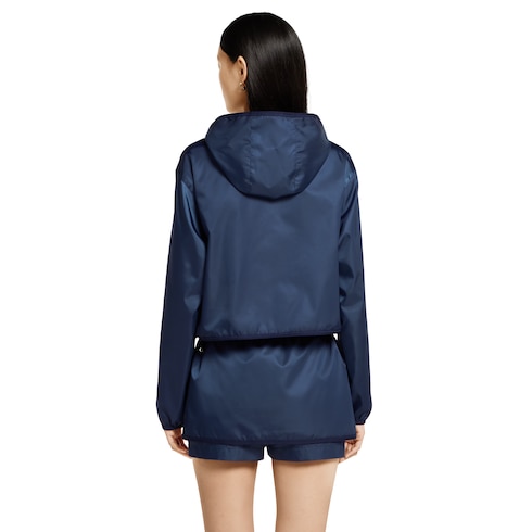 Gabardine jacket with metal logo