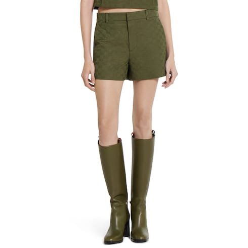 Shorts in gabardina di cotone GG
