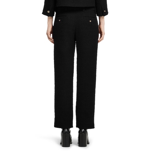 Pantalon en laine bouclée