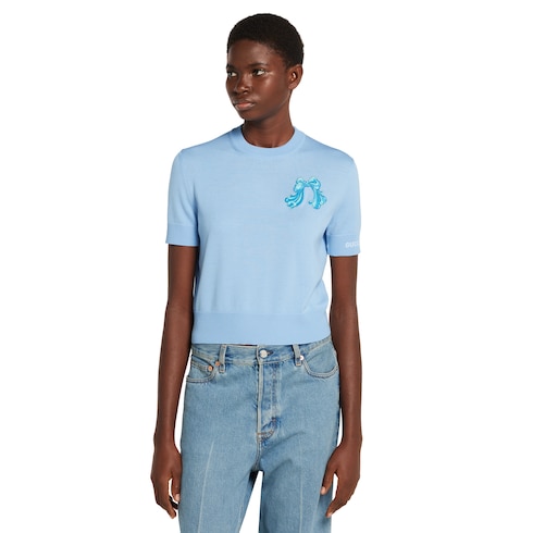 Maglia in lana ultrafine con patch