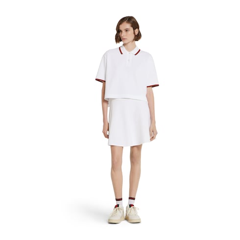 Cotton piquet skirt with Web