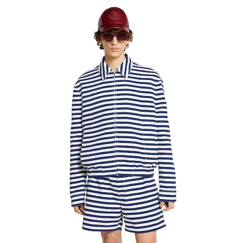 Veste zippée en jacquard de coton à imprimé GG