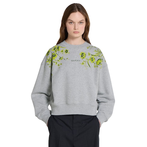 Cotton jersey sweatshirt with print