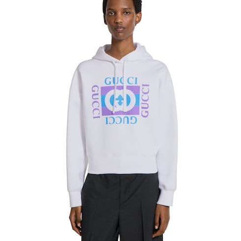 Sudadera con capucha de algodón con motivo