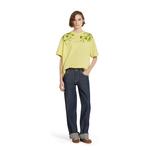 T-shirt en jersey de coton doux avec imprimé