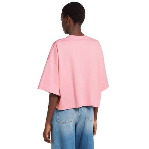 Cotton jersey maxi T-shirt with embroidery
