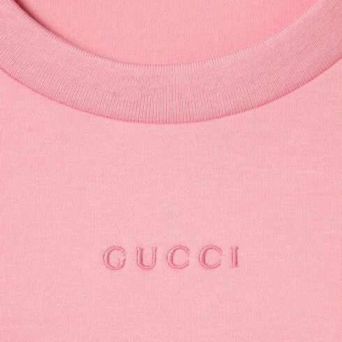 Cotton jersey maxi T-shirt with embroidery