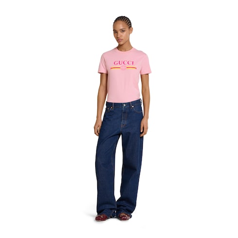 T-shirt in jersey di cotone con stampa