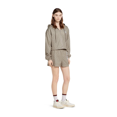 Printed technical jersey zip jacket
