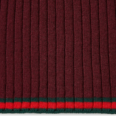 Polo in seta e cashmere fine con motivo Web