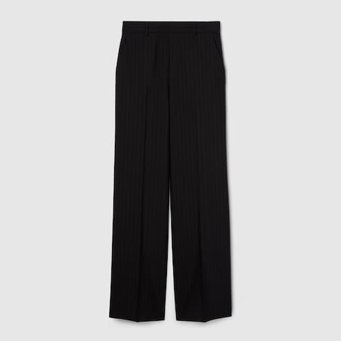 Pantalon en jacquard de laine à fines rayures Gucci
