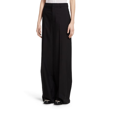 Pantalon en jacquard de laine à fines rayures Gucci