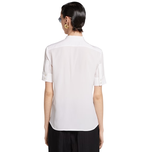Silk crêpe de chine shirt with embroidery