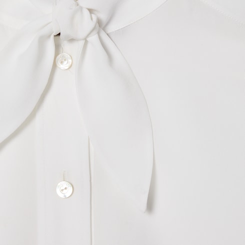 Silk crêpe de chine shirt with embroidery