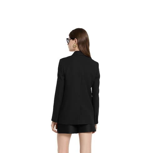 Crêpe wool silk jacket with tiger
