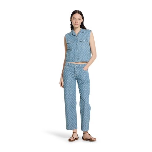 Pantalón de jacquard de denim con GG