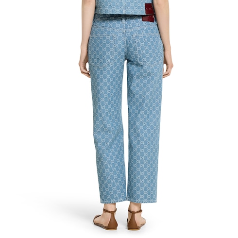 GG denim jacquard pants