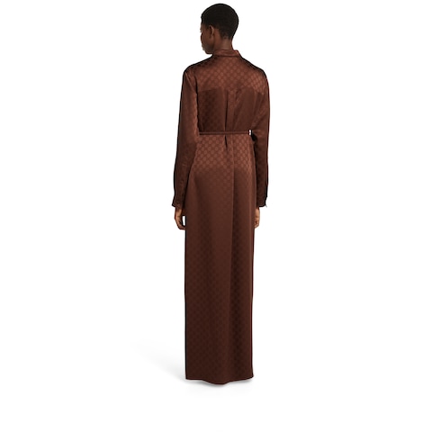Kleid aus GG Satin mit Doppel G Gürtel
