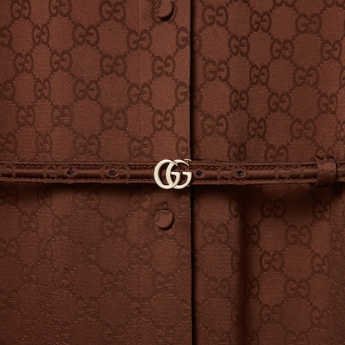 Robe en soie GG avec ceinture Double G