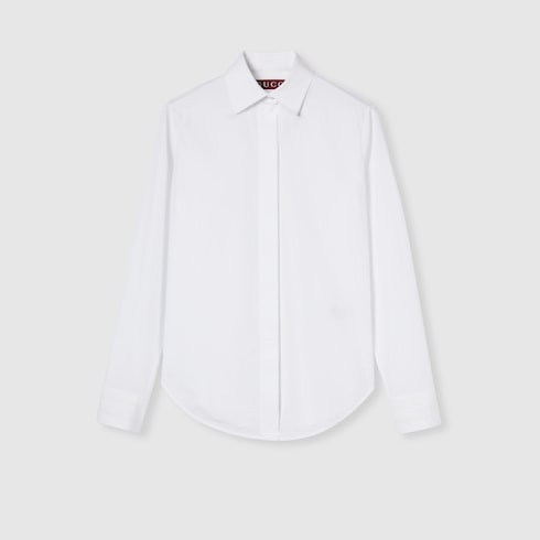 Chemise en popeline de coton avec broderie