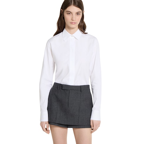 Bluse aus Baumwollpopeline mit Stickerei